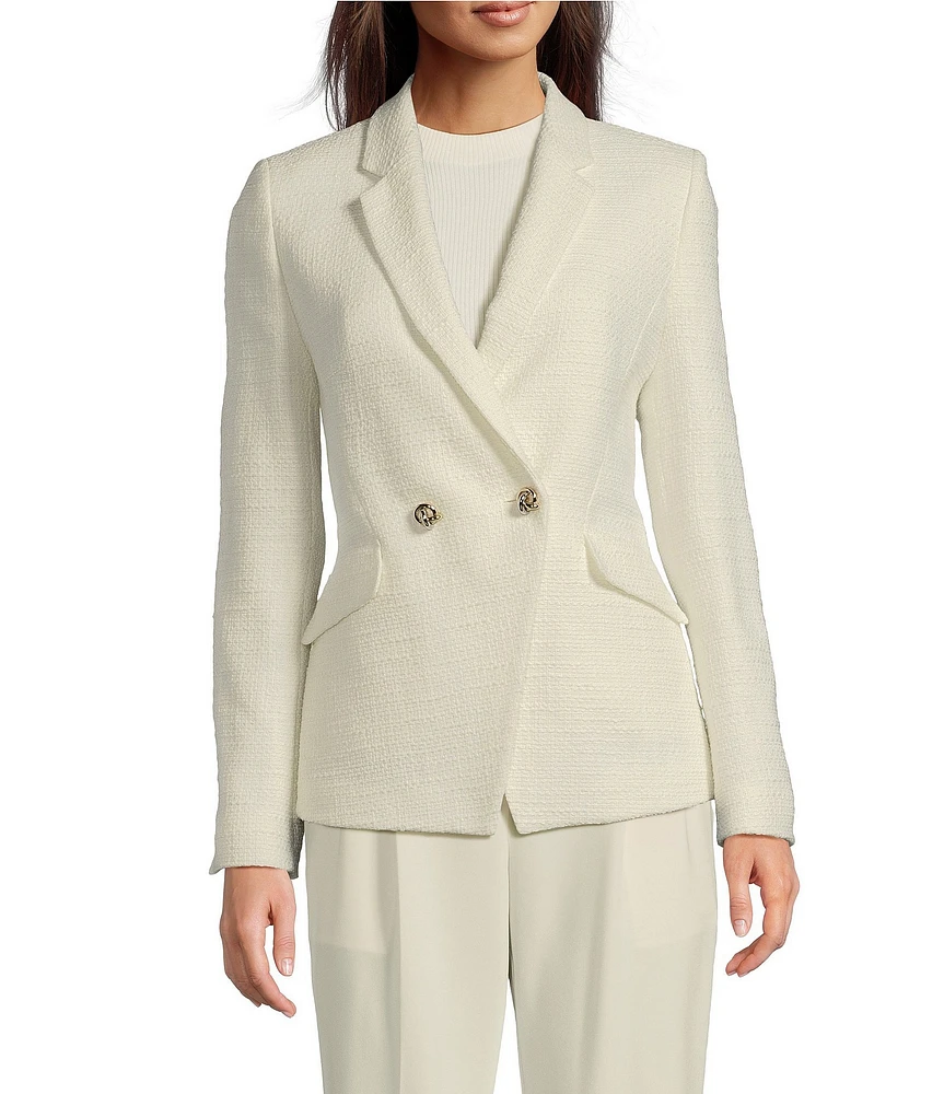 BOSS by Hugo Boss Jatawa Tweed Notch Lapel Long Sleeve Blazer