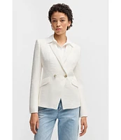 BOSS by Hugo Boss Jatawa Tweed Notch Lapel Long Sleeve Blazer