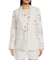 BOSS by Hugo Boss Jonara Broderie Anglaise Notch Lapel Long Sleeve Blazer