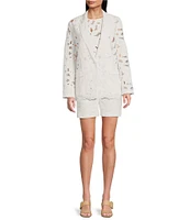 BOSS by Hugo Boss Jonara Broderie Anglaise Notch Lapel Long Sleeve Blazer