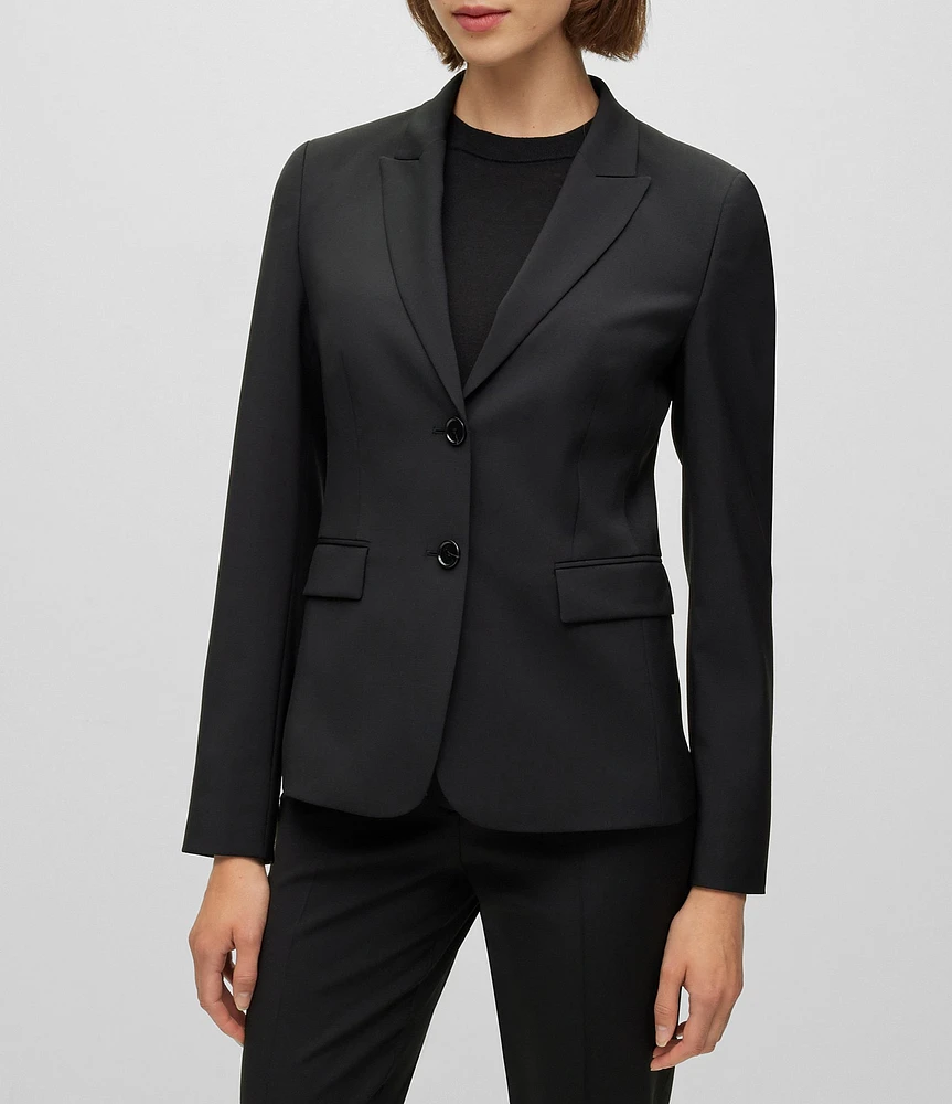 BOSS by Hugo Boss Juleah Virgin Wool Peak Lapel Collar Two-Button Coordinating Blazer Jacket