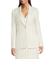 BOSS by Hugo Boss Pinstripe Point Lapel Long Sleeve Single Breasted Blazer