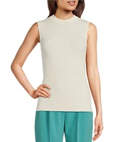 BOSS by Hugo Boss Solid Knit Mock Neck Sleeveless Coordinating Tank Top