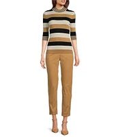 BOSS by Hugo Boss Tachinoa Classic Stretch Cotton Twill Tapered Slim Leg Pleated Ankle Pants