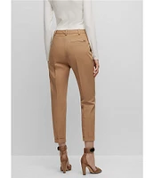 BOSS by Hugo Boss Tachinoa Classic Stretch Cotton Twill Tapered Slim Leg Pleated Ankle Pants