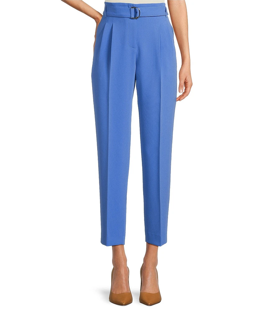 BOSS by Hugo Boss Tapiah Woven Pleated front Tapered Leg Cropped Trouser