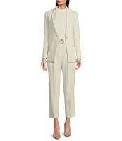 BOSS by Hugo Boss Tapiah Woven Pleated front Tapered Leg Cropped Trouser
