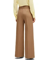 BOSS by Hugo Boss Tasena Linen Blend High Rise Belted Wide Leg Pants