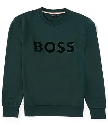 BOSS Flocked Print Logo Sweatshirt