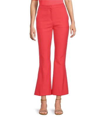 BOSS Hugo Boss Timasa Ponte Flat Front Kick Flare Cropped Trouser Pants