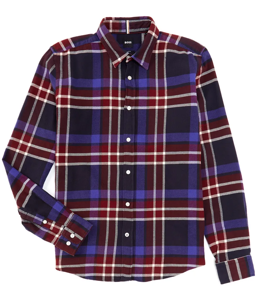 BOSS Liam Plaid Long Sleeve Woven Shirt