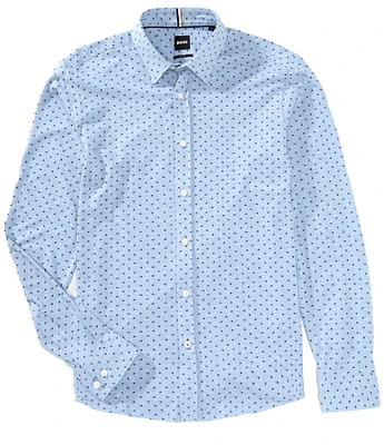 BOSS Slim Fit Roan Stretch Long Sleeve Woven Shirt