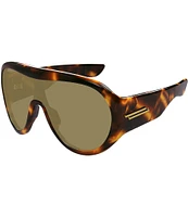 Bottega Veneta Unisex Ribbon Mask 99mm Havana Shield Sunglasses