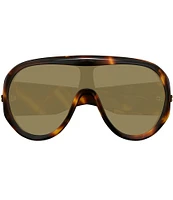 Bottega Veneta Unisex Ribbon Mask 99mm Havana Shield Sunglasses