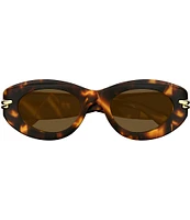 Bottega Veneta Women's Bold Ribbon 51mm Havana Oval Sunglasses