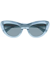 Bottega Veneta Women's Transparent Curvy 53mm Cat Eye Sunglasses