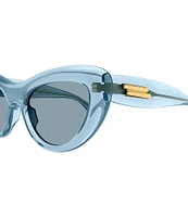 Bottega Veneta Women's Transparent Curvy 53mm Cat Eye Sunglasses