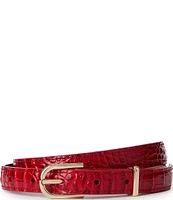 BRAHMIN 0.75#double; Classic Croco Embossed Leather Belt