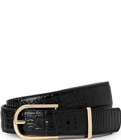 BRAHMIN 1.25#double; Classic Croc Embossed Leather Belt