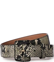 BRAHMIN 1.38#double; Grey Classic Snake Leather Belt