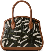 BRAHMIN Abrigado Collection Cacti Green Rosetta Satchel Bag