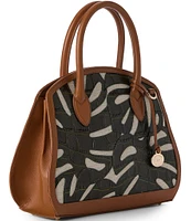 BRAHMIN Abrigado Collection Cacti Green Rosetta Satchel Bag