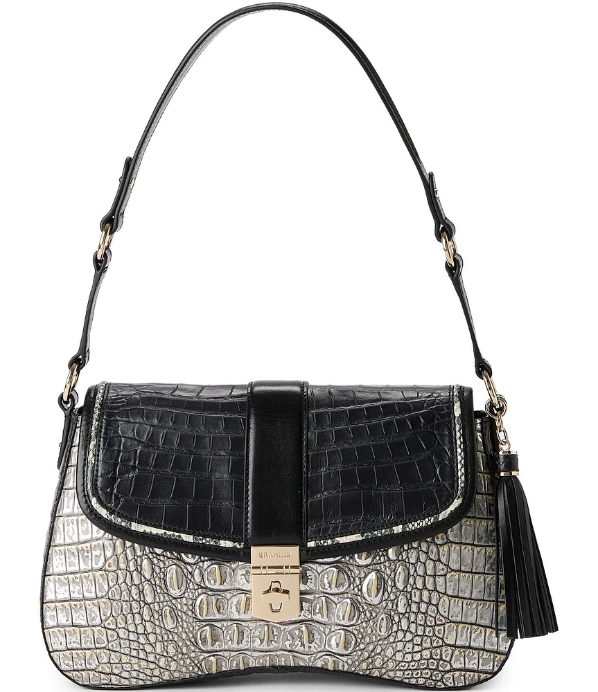 BRAHMIN Azurine Collection Nerida Chrome Shoulder Bag