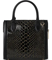 BRAHMIN Cavatica Collection Black Small Caroline Satchel Bag