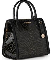 BRAHMIN Cavatica Collection Black Small Caroline Satchel Bag