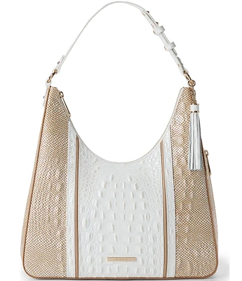 BRAHMIN Colada Collection Sea Salt White Tabitha Shoulder Bag