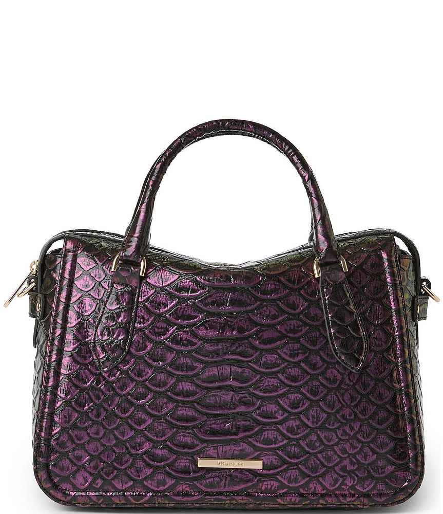 BRAHMIN Excelsior Collection Passion Purple Micaela Satchel Bag