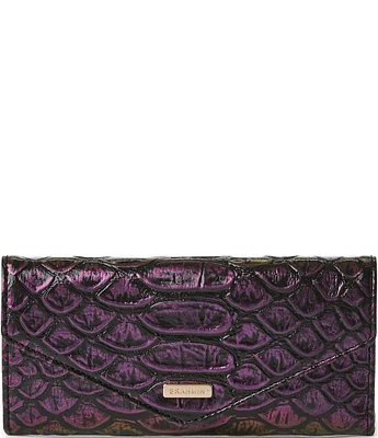 BRAHMIN Excelsior Collection Passion Purple Veronica Trifold Wallet