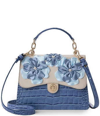 BRAHMIN Fleur Collection Small Hallie Satchel Bag