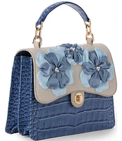 BRAHMIN Fleur Collection Small Hallie Satchel Bag