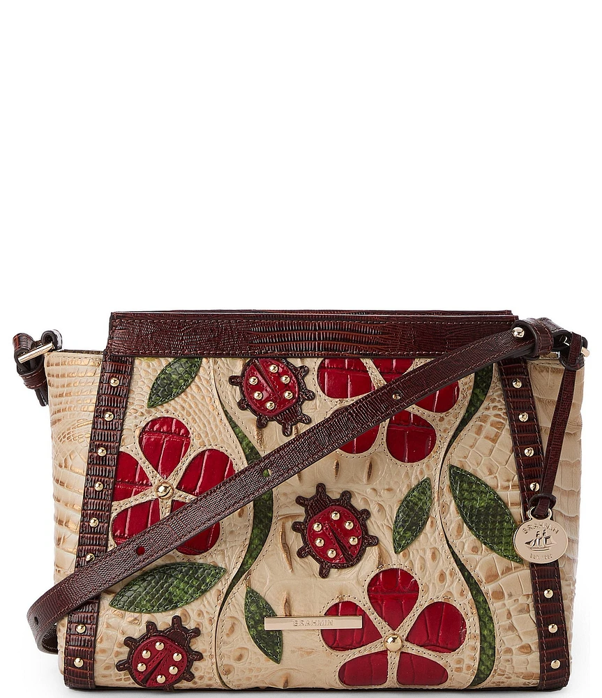 BRAHMIN Ladybird Collection Hillary Floral Lady Bug Crossbody Bag