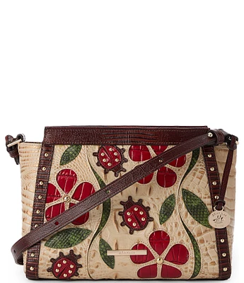 BRAHMIN Ladybird Collection Hillary Floral Lady Bug Crossbody Bag