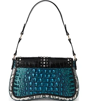 BRAHMIN Luminous Collection Blue Patina Nerida Shoulder Bag