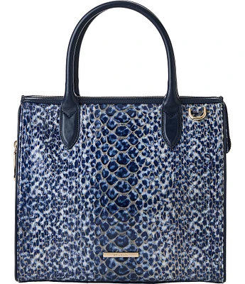 BRAHMIN Meadowport Collection Navy Caroline Satchel Bag