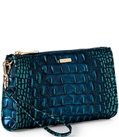 BRAHMIN Melbourne Collection Blue Patina Daisy Wristlet