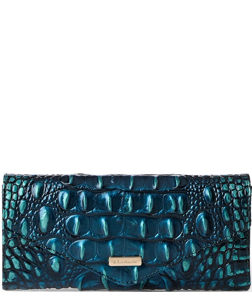 BRAHMIN Melbourne Collection Blue Patina Veronica Wallet