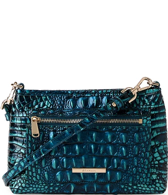 BRAHMIN Melbourne Collection Blue Patina Vida Crossbody Bag