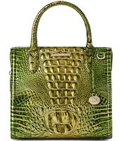 BRAHMIN Melbourne Collection Cacti Green Small Caroline Satchel Bag