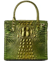 BRAHMIN Melbourne Collection Cacti Green Small Caroline Satchel Bag