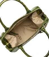 BRAHMIN Melbourne Collection Cacti Green Small Caroline Satchel Bag