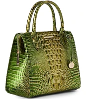 BRAHMIN Melbourne Collection Cacti Green Small Caroline Satchel Bag