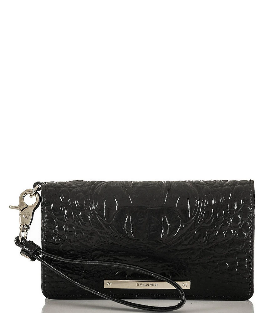 BRAHMIN Melbourne Collection Debra Crocodile-Embossed Wallet