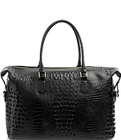 BRAHMIN Melbourne Collection Duxbury Crocodile-Embossed Weekender Bag