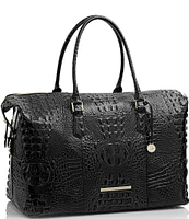 BRAHMIN Melbourne Collection Duxbury Crocodile-Embossed Weekender Bag