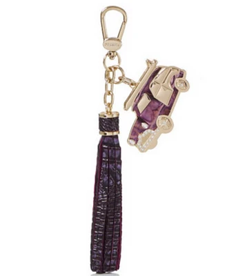 BRAHMIN Melbourne Collection Fig Jam Copa Charm Tassel Keychain