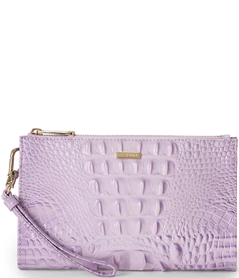 BRAHMIN Melbourne Collection Gentle Lavender Daisy Wristlet